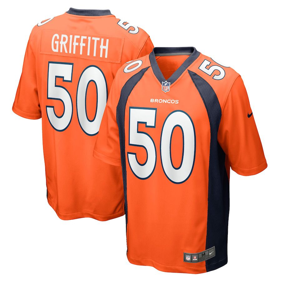 Men Denver Broncos 50 Jonas Griffith Nike Orange Game NFL Jersey
